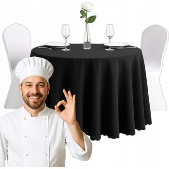 Obraz Obrus odolný proti skvrnám kulatý průměr 320 cm černý