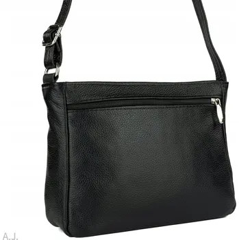 Kabelka Skorzanepolskie.pl kabelka z pravé kůže černá