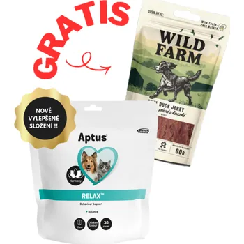 Aptus Relax vet 30chews + WILD FARM měkká kachní prsa 80 g GRATIS