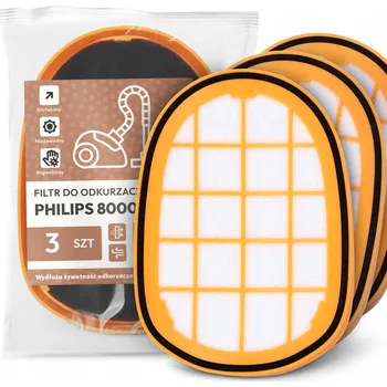 Filtr do vysavače 3x FILTR do VYSAVAČE Philips 8000 Vzduchový Omyvatelný Náhradní FILTRY EM-W