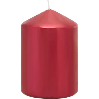 Svíčka Svíčka MagicHome válcová metalický efekt, červená, 7x10cm