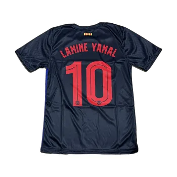 Fotbalový míč Dětský dres Yamal 10 Barcelona černý 2026 Velikost: 116