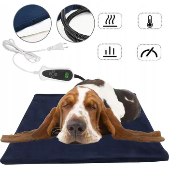 Pelíšek pro psa Vyhřívací Podložka Pro Kočky Psy Regulace Teploty a Času, Bezpečná modrá