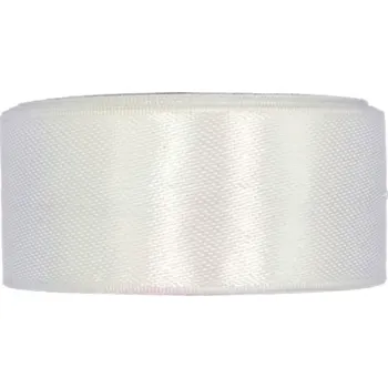 Stuha Saténová stahovací látková stuha SATINBAND SUSIFIX bílá 25 mm x 3 m (8,-Kč/m) (Saténová stahovací stuha, bílá, oboulící)