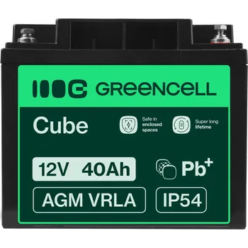 Záložní baterie Green Cell AGM VRLA 12V 40Ah maintenance-free battery for mower, scooter, boat, wheelchair AGM22