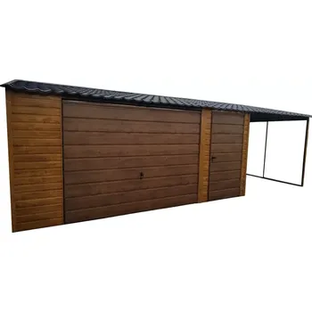 Přístřešek na auto 22D. Plechová garáž + přístřešek 6 x 6 m