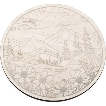 Předtištěná překližka kulatá KRAJINA 1ks - 16cm