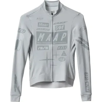 cyklistický dres MAAP Drome Thermal LS Jersey - Ice Gray M