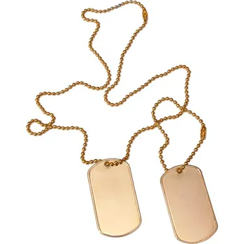 Vojenské psí známky ID známka US dog tags Zlatá bez Tlumítek