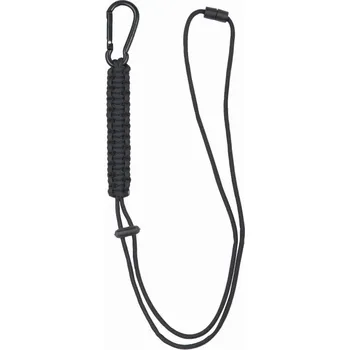 Vybavení pro přežití Paracord LANYARD šňůra s karabinou ČERNÁ