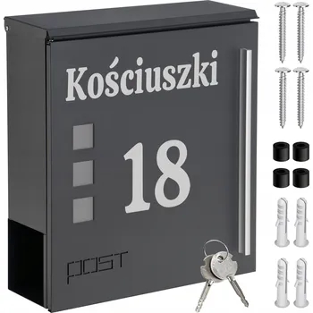 Poštovní schránka Poštovní schránka , s držákem na noviny, šedá Gockowiak