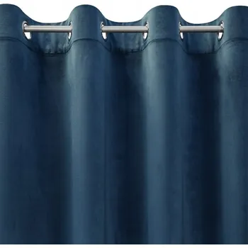 Obraz Hotový závěs z veluru s kroužky Eurofirany 140X250 cm, tmavě modrá (granátová)