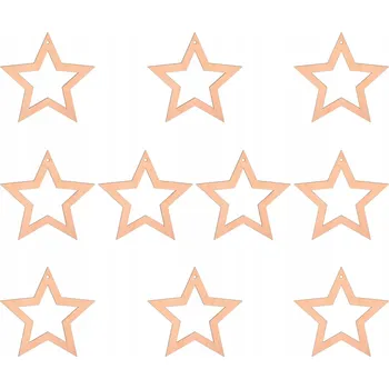 Vánoční dekorace Vánoční Koule dřevěná Sarts hnědá hvězda 9 cm 10 ks