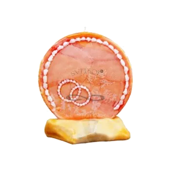 Svíčka Svíce kruh svatební s kameny 2