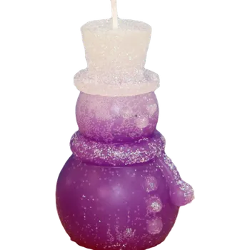 Svíčka Svíčka SNĚHULÁK CYLINDR – třpyt ledově fialová, vanilka & lev...
