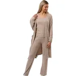 Béžový melírovaný komplet župan a pyžamo - hřejivé 1G0756 béžová m