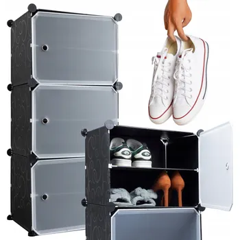 Modulární skříňka na boty, 3 díly, černá WERDANO HOME