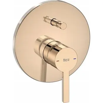 Vodovodní baterie Nástěnná vanová a sprchová baterie Roca Naia zlatá