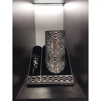 Svíčka Hřbitovní Svíčka svíčka LED zlatá vitrážová 25 cm