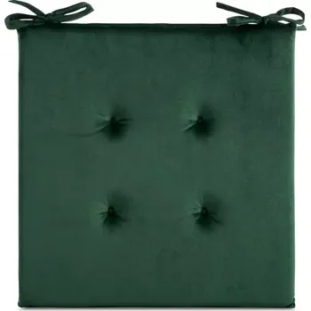 Podsedák Sametový podsedák s vázáním tmavě zelená