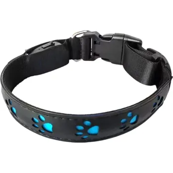 Obojek pro psa Reedog dobíjecí svítící obojek TLAPKY - červená M