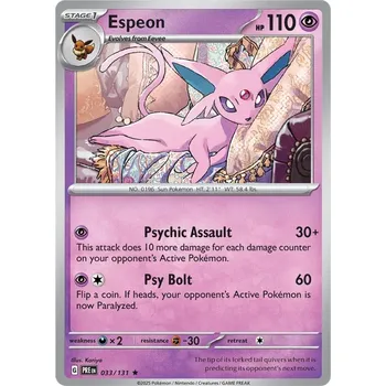 Karetní hra Espeon 033/131 - Prismatic Evolutions Typ karty: Pokéball Reverse