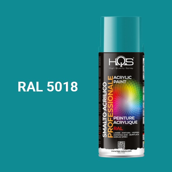 HQS Barva ve spreji akrylová HQS, Tyrkysově modrá, RAL5018,lesklá,400ml