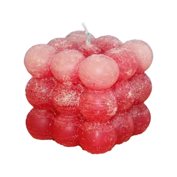 Svíčka Svíčka KOSTKA PERLY třpyt ledová červená