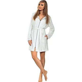 Dámský župan L&L dámský župan ke kolenům s kapucí velikost M