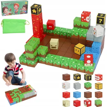 ostatní stavebnice MAGNETICKÉ KOSTKY, VELKÉ MAGNETICKÉ STAVEBNÍ KOSTKY, 25MM 100 KUSŮ