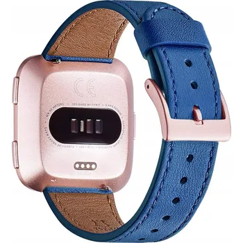 Řemínek na hodinky ŘEMÍNEK PRO HODINKY Fitbit Versa/Versa 2/LITE/SE MODRÝ Z PŘÍRODNÍ KŮŽE