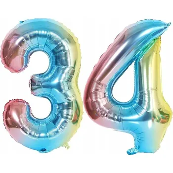 Balónek VELKÝ FÓLIOVÝ BALÓN NA VÝROČÍ NAROZENIN ČÍSLICE 34 43 BAREVNÝ 80 cm