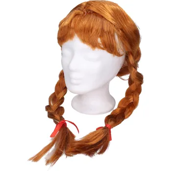 Dřevěná hračka Wiky Paruka zrzavá s copánky