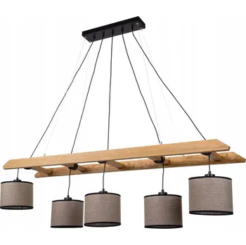 SPOT Svítidlo Závěsné 5xE27 Max. 25W Borovice s Béžovo-Černými Stínidly