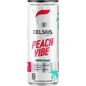 Energetický nápoj Celsius vitaminizovaný energetický nápoj bez cukru s příchutí bílé broskve 355 ml