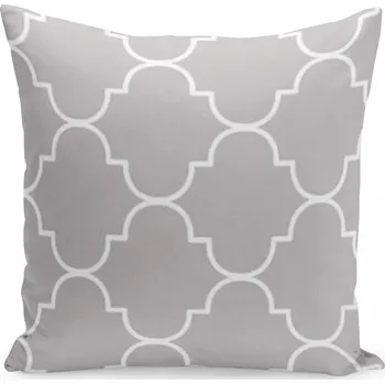 Povlak na dekorativní polštářek Moderní měkký šedý přehoz s bílým vzorem 45x45 cm