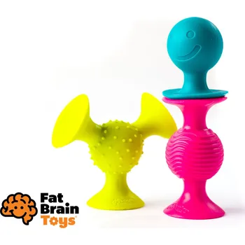 Hračka pro nejmenší Fat Brain Bobo Přísavky 3 Chrastítka PipSquigz