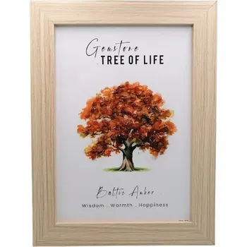 Obrázek se stromem života z jantaru