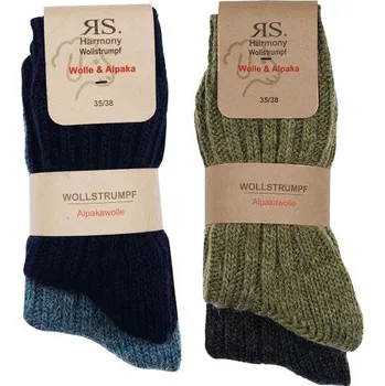 Pánské ponožky RS unisex jenobarevné super teplé vlněné ponožky s Alpakou mix 43-46