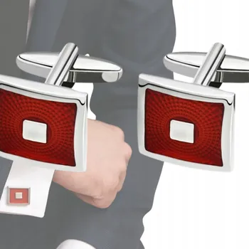 Manžetový knoflíček Pánské manžetové knoflíčky do košile červené