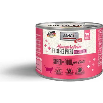 Krmivo pro kočku MAC's Cat Mono čerstvé koňské maso 6× 200 g