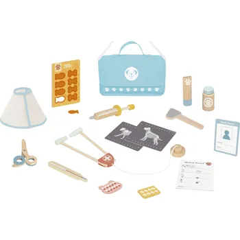 Dřevěná hračka Veterinární sada v taštičce 16 ks