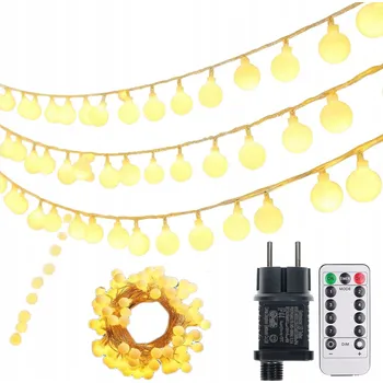 Vánoční dekorace VÁNOČNÍ OSVĚTLENÍ NA STROMEČEK KULIČKY 100LED TEPLÉ SVĚTLO 15m