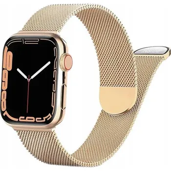 Příslušenství k chytrým hodinkám ŘEMÍNEK PRO APPLE WATCH 1/2/3/4/5/6/7/8/9/SE 38/40/41mm RŮŽOVÉ ZLATO OCEL