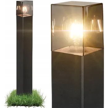Venkovní osvětlení LED zahradní lampa stojací sloupek 80cm venkovní E27 ČERNÁ