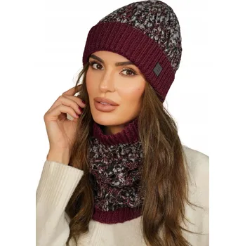 Dámské spodní prádlo BORDOVÝ dámský KOMPLET LUREXOVÁ nit zajímavý vzor POLSKÝ Kamea MERUŇKA