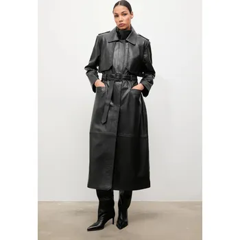 Dámský kabát Kožený trenčkot Answear.LAB WA25-KUD031 černá 99X, vel. XS/S