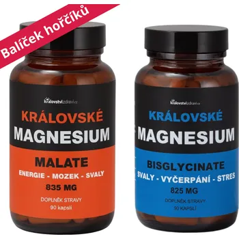 Království zdraví Magnesium Bisglycinate + Malate 100 + 30 kapslí ZDARMA