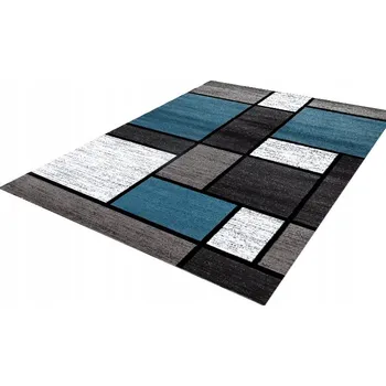 Koberec KOBEREC DO OBÝVACÍHO POKOJE 160x220 MODRÝ WELTOM LOŽNICE KOBEREC LEŠTĚNÝ POLSKÝ