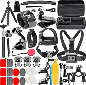 Příslušenství pro videokameru XXL SADA PŘÍSLUŠENSTVÍ PRO GOPRO HERO 10 9 8 7 6 5 4 DJI 50v1 POPRUHY KUFŘÍK